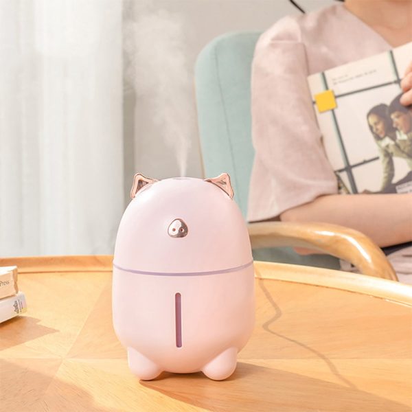 230ml Lovely Pig Ultrasonic Humidifier with Colorful Mood Light - Image 21