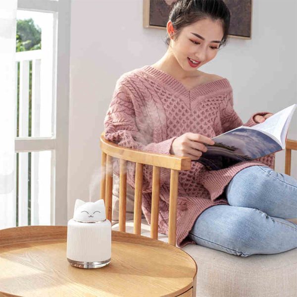 300ml Cartoon Air Humidifier with 2 Colors Mood Light - Image 4