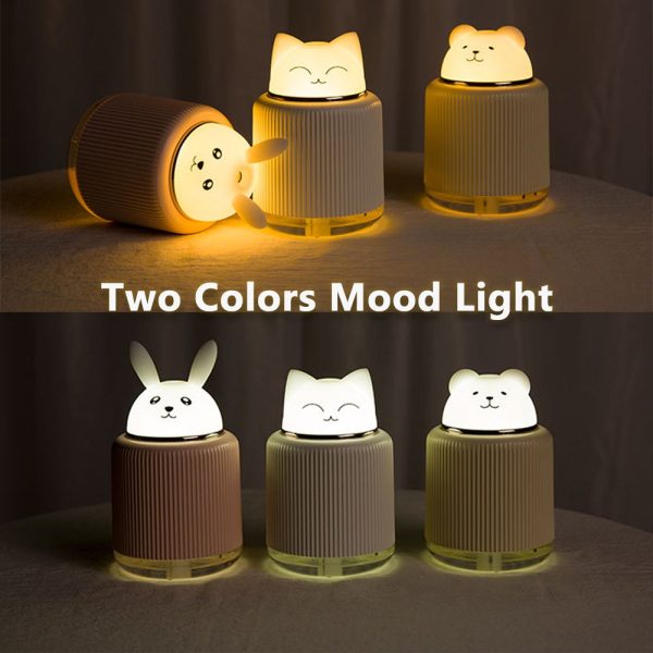300ml Cartoon Air Humidifier with 2 Colors Mood Light - Image 12
