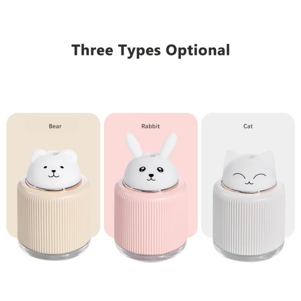 300ml Cartoon Air Humidifier with 2 Colors Mood Light - Image 13