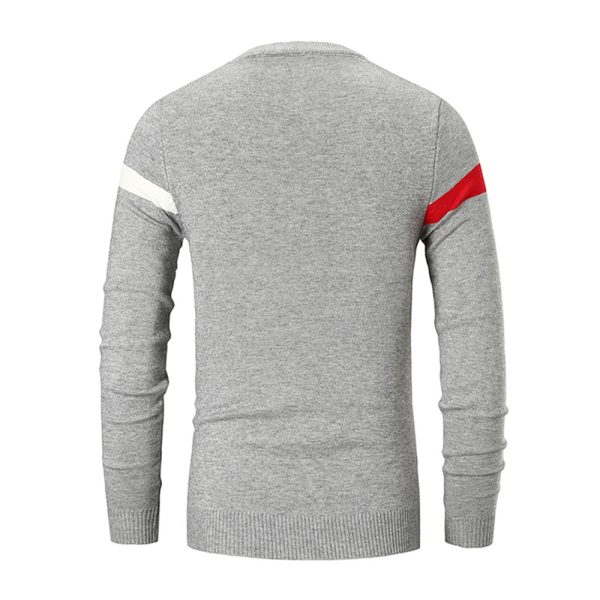 Color Spliced Casual Long Sleeve Sweater - Image 3