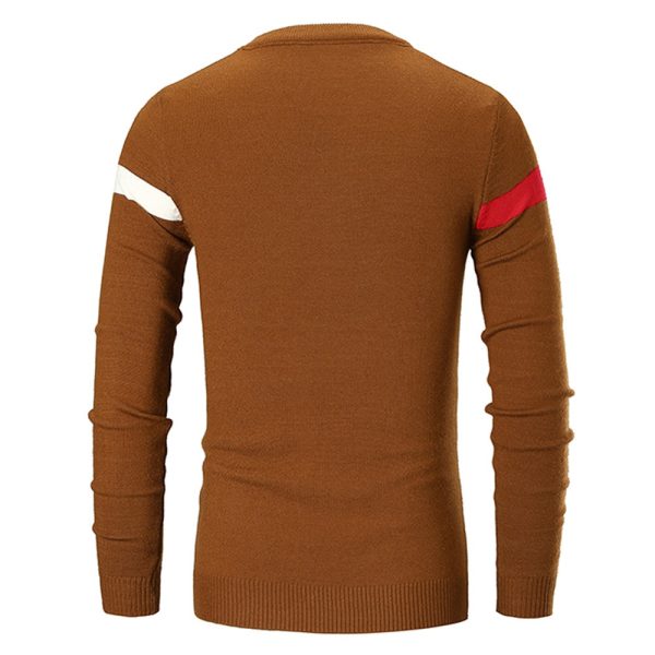 Color Spliced Casual Long Sleeve Sweater - Image 6