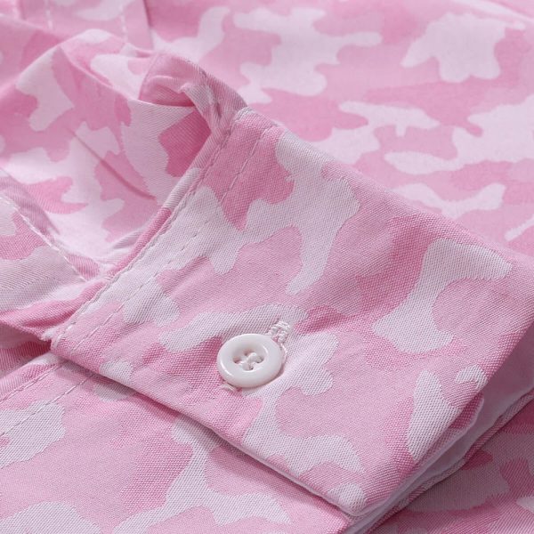 Camouflage Print Button Slim Fit Men Shirt - Image 5
