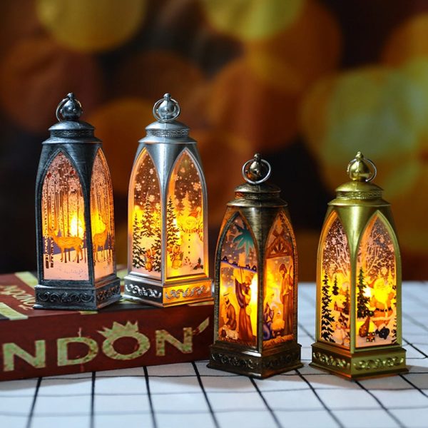 Christmas Decorations LED Lighting Arch Lantern Lamp Night Light Santa Claus Snowman Elk - Image 5