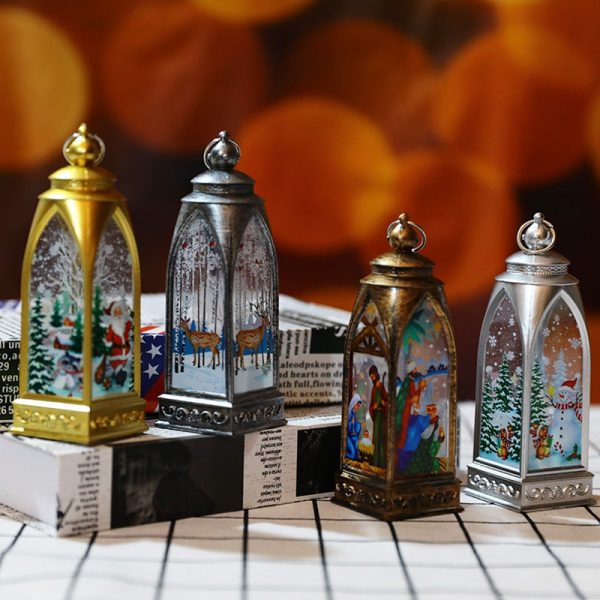 Christmas Decorations LED Lighting Arch Lantern Lamp Night Light Santa Claus Snowman Elk - Image 4