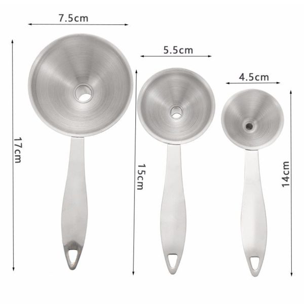 3pcs Stainless Steel Funnel Liquid Oil Water Filter - Image 6