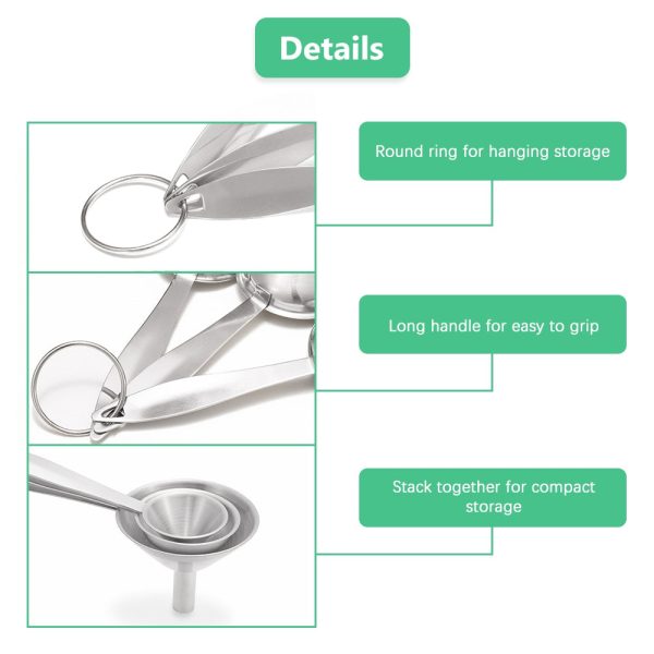 3pcs Stainless Steel Funnel Liquid Oil Water Filter - Image 7