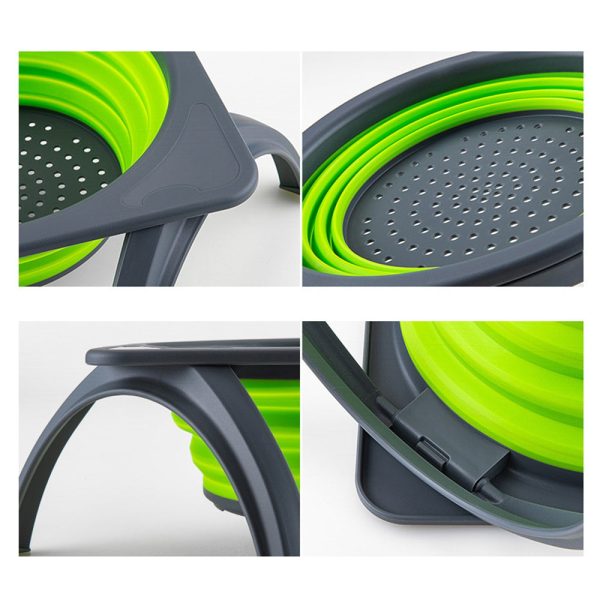 Collapsible Silicone Fruit Vegetable Washing Basket Strainer Bowl with Support Frames Kitchen Colander Drainer - Image 12