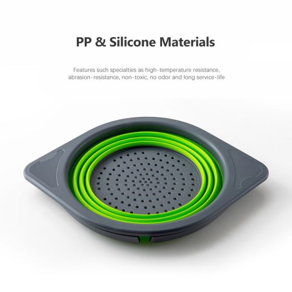 Collapsible Silicone Fruit Vegetable Washing Basket Strainer Bowl with Support Frames Kitchen Colander Drainer - Image 26