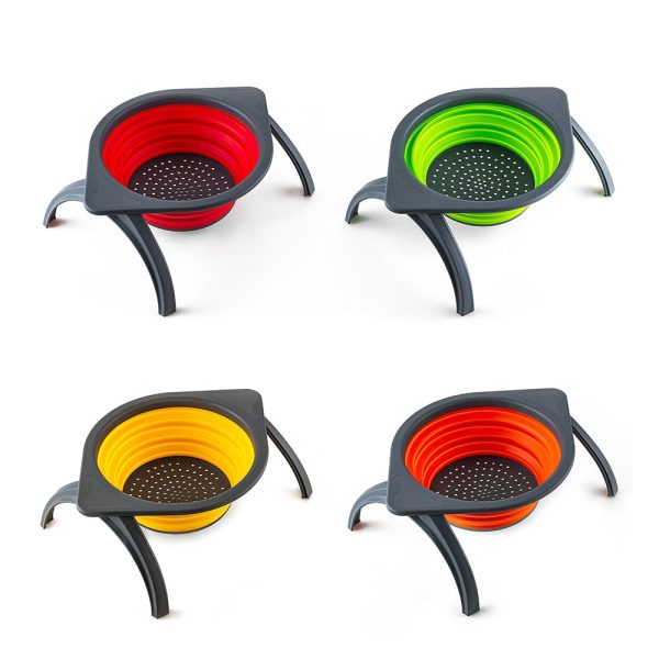 Collapsible Silicone Fruit Vegetable Washing Basket Strainer Bowl with Support Frames Kitchen Colander Drainer - Image 27