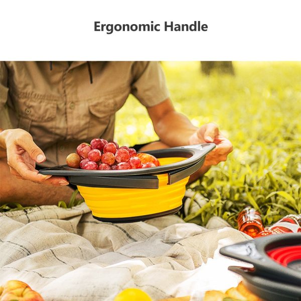 Collapsible Silicone Fruit Vegetable Washing Basket Strainer Bowl with Support Frames Kitchen Colander Drainer - Image 24