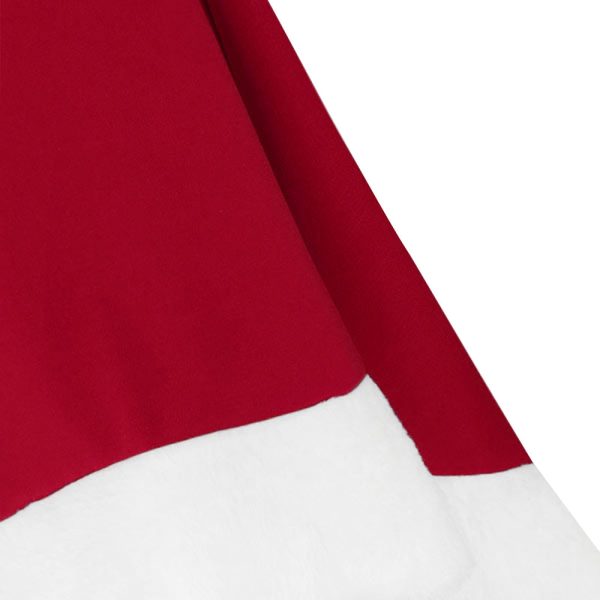 Christmas Bow Tie Collar Faux Fur Panel Dip Hem Dress - Image 4