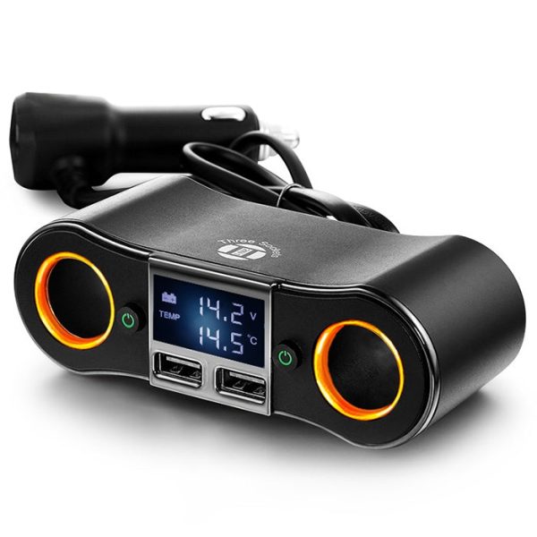 Car Charger 2 USB Output Cigarette Lighter