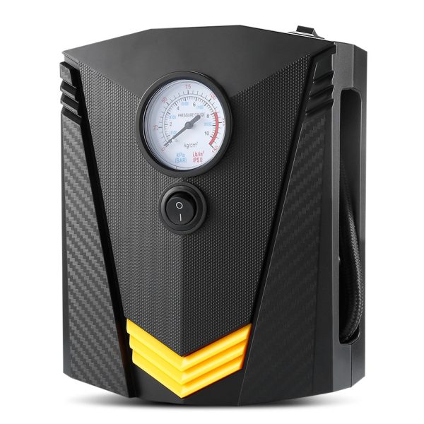 DC 12V 120W Portable Car Air Pump Clear Pressure Gauge LED Emergency Light for Kinds of Vehicles - Image 3