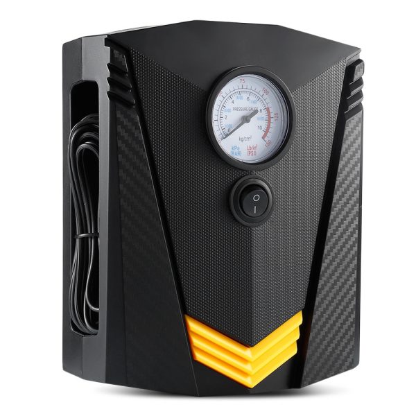 DC 12V 120W Portable Car Air Pump Clear Pressure Gauge LED Emergency Light for Kinds of Vehicles - Image 4