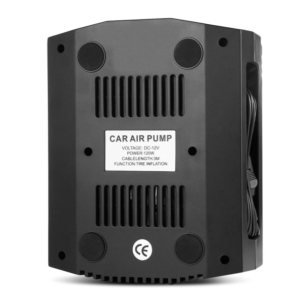 DC 12V 120W Portable Car Air Pump Clear Pressure Gauge LED Emergency Light for Kinds of Vehicles - Image 5