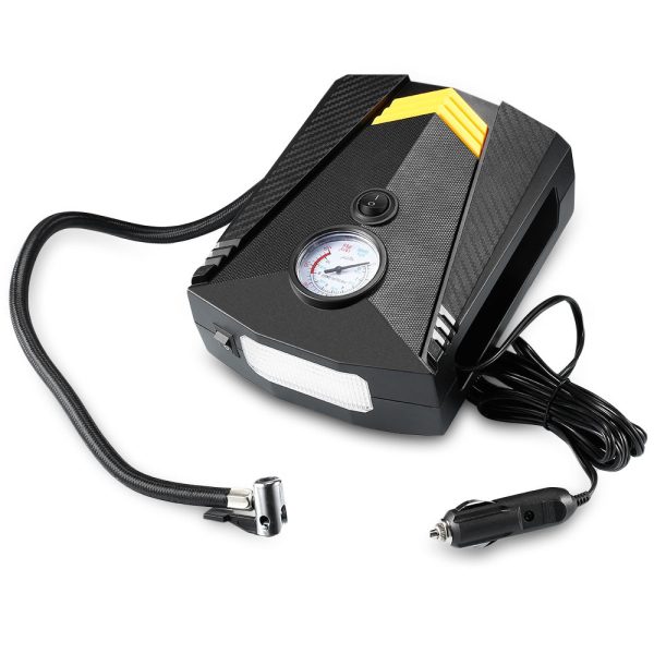DC 12V 120W Portable Car Air Pump Clear Pressure Gauge LED Emergency Light for Kinds of Vehicles - Image 9