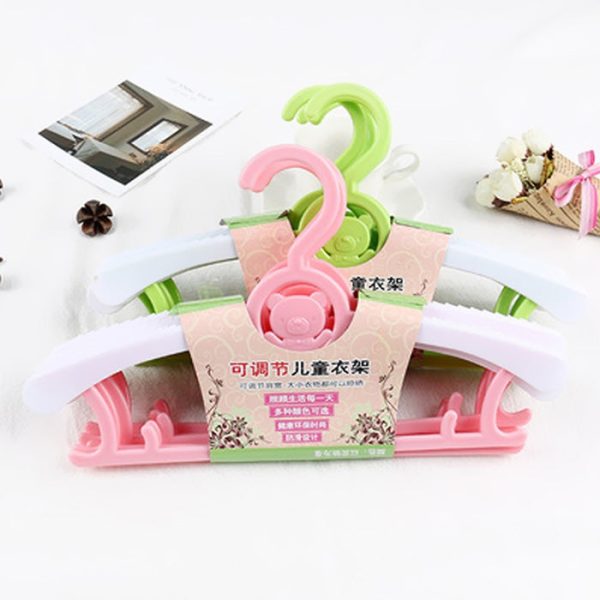 Cute Cartoon Bear Children Plastic Hanger Telescopic Adjustable Coat Drying Rack for Kids 5pcs - Image 9