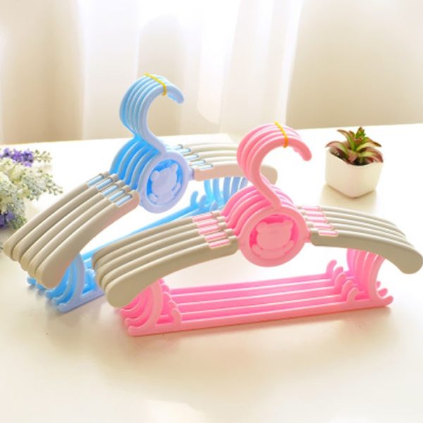 Cute Cartoon Bear Children Plastic Hanger Telescopic Adjustable Coat Drying Rack for Kids 5pcs - Image 12