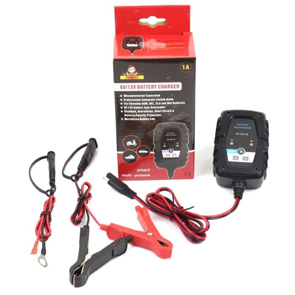 6V 12V 1A Smart Car Motorcycle Battery Charger Lead-acid Battery AGM Charger SAE Cable - Image 3