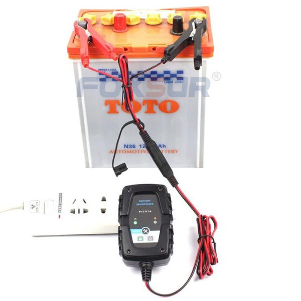 6V 12V 1A Smart Car Motorcycle Battery Charger Lead-acid Battery AGM Charger SAE Cable - Image 4