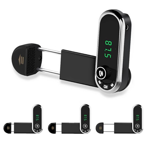 CF1 Hands-free Phone Bluetooth FM Car Charger Wireless Player Car Holder - Image 3