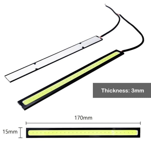 12V Universal Waterproof Car Daytime Running Light Super Bright DRL COB LED Strips - Image 2