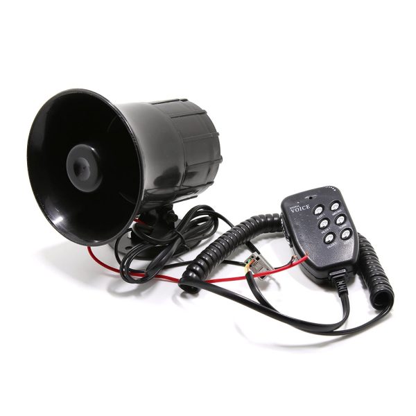 DC 12V Six-tone Megaphone Speaker 110dB Vehicle Horn Adjustable Volume