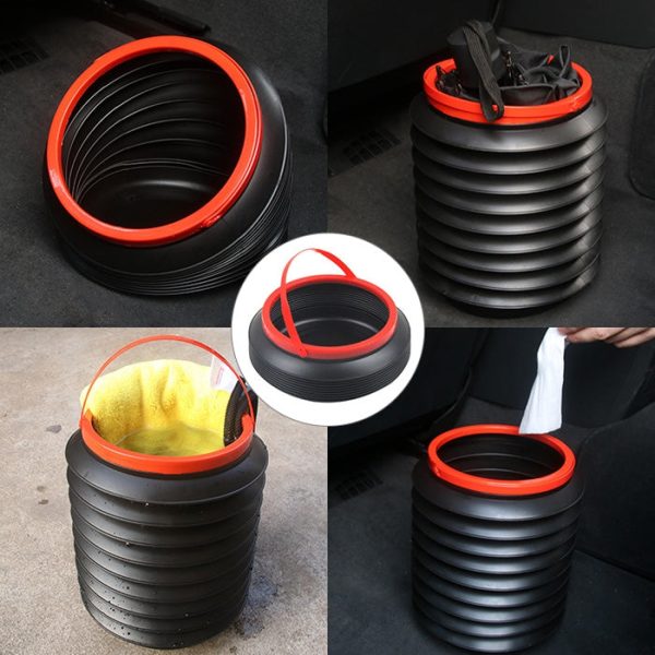4L Folding Trash Can Car Trunk Storage Box Telescopic Storage Bin Portable Mini Outdoor Retractable Water Bucket for Home Office Use - Image 8