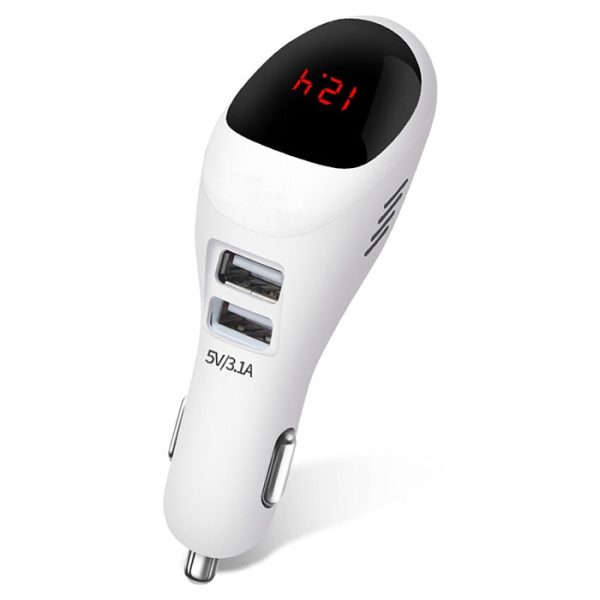 Car Multifunctional Anion Air Purifier Phone Charger Two USB Display - Image 4