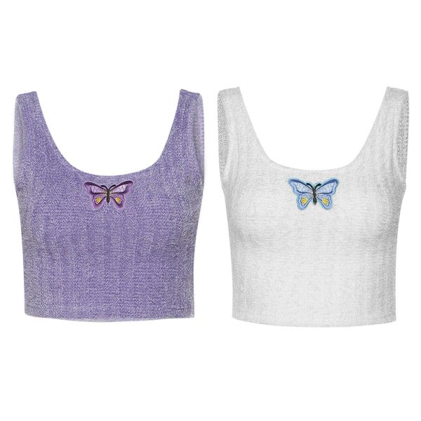 Butterfly Embroidery Crop Top for Women - Image 10