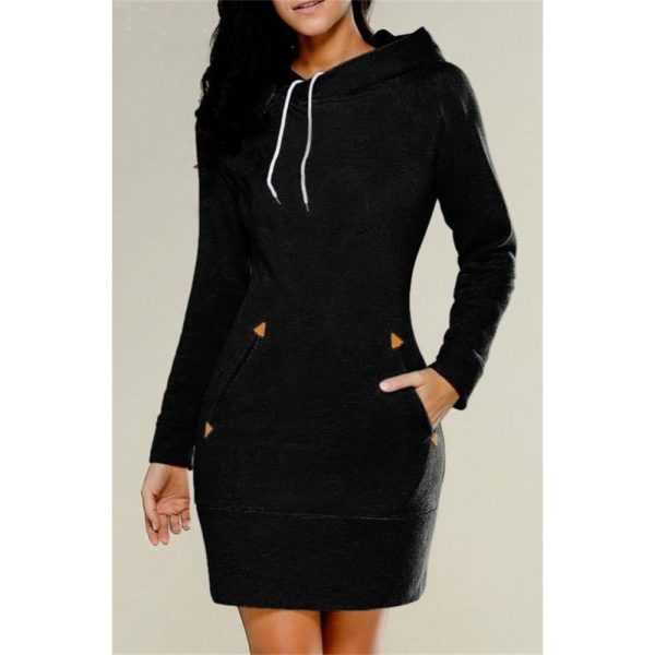 2022 Wholesale Factory Price Designer Long Sweatshirt Hooded Streetwear Plus Size 5xl Women Hoodie Dress - Image 2