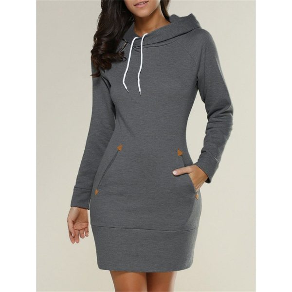 2022 Wholesale Factory Price Designer Long Sweatshirt Hooded Streetwear Plus Size 5xl Women Hoodie Dress - Image 5