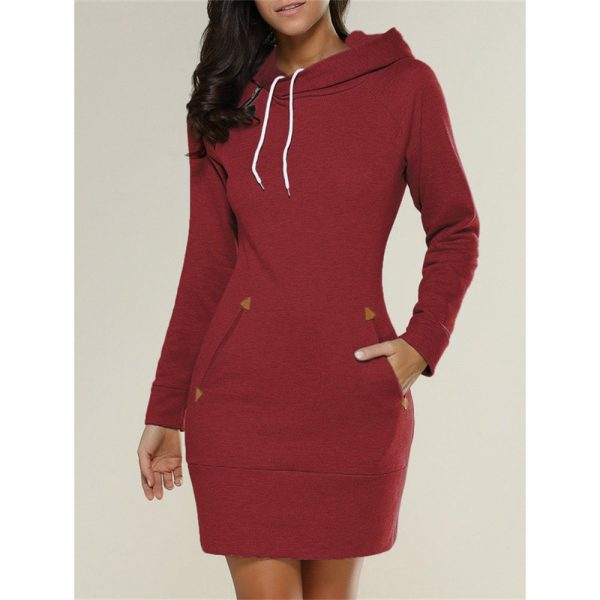 2022 Wholesale Factory Price Designer Long Sweatshirt Hooded Streetwear Plus Size 5xl Women Hoodie Dress - Image 3