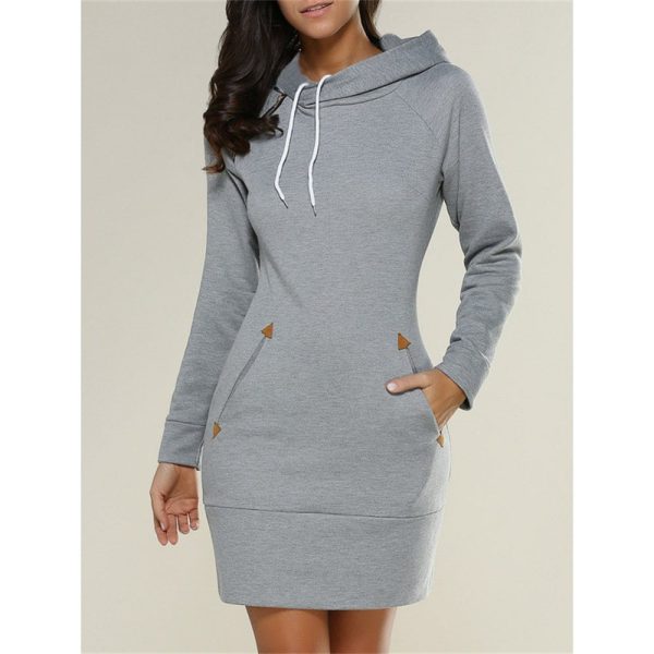 2022 Wholesale Factory Price Designer Long Sweatshirt Hooded Streetwear Plus Size 5xl Women Hoodie Dress - Image 4