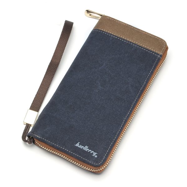 Baellerry Patchwork Canvas Portable Clutch Wallet for Men - Image 12