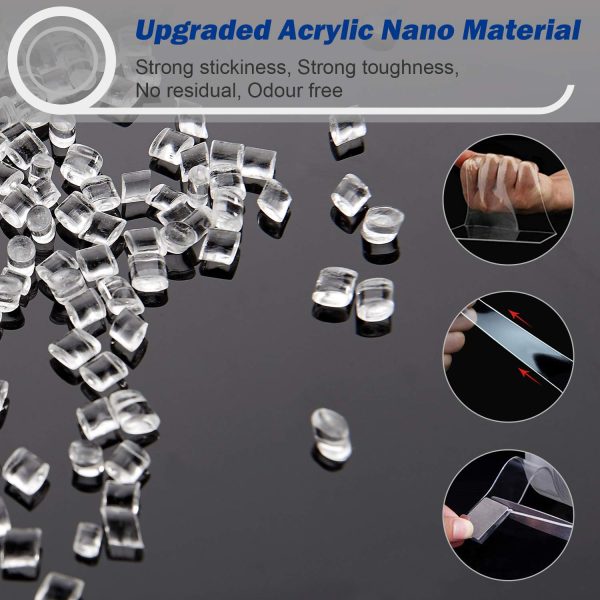 5M Double Sided Tape Heavy Duty, Nano Washable Traceless Removable Mounting Tape - Image 5