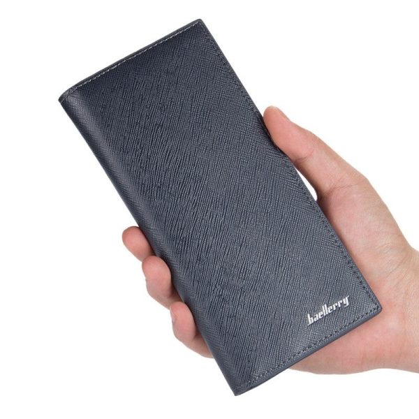 Baellerry Thin Soft Solid Color Long Vertical Photo Cash Card Wallet for Men - Image 6
