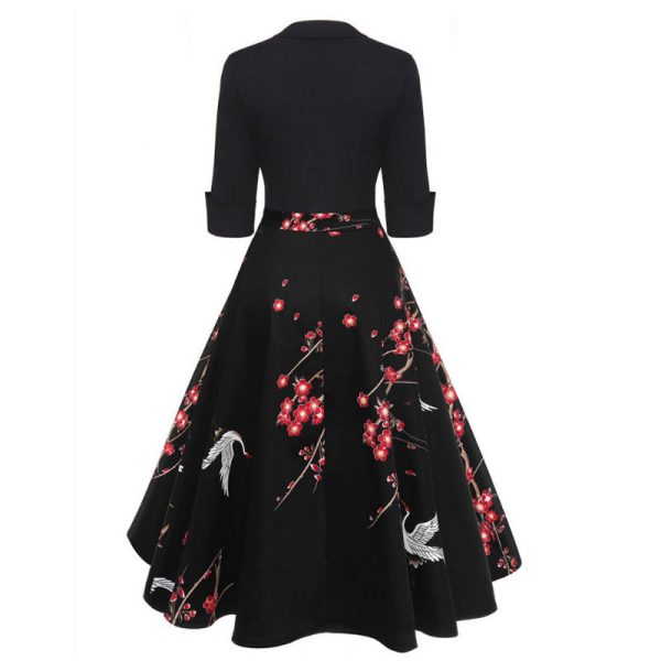 Blossom Printed Vintage Swing Dress - Image 3