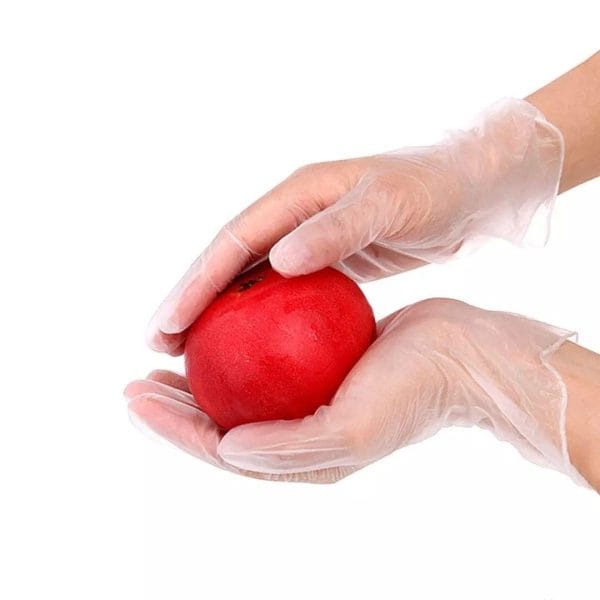 100PCS Disposable PVC Gloves Transparent Food-Grade Gloves