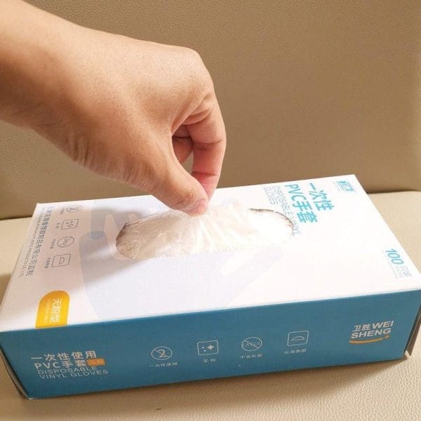 100PCS Disposable PVC Gloves For Housework Cleaning Kitchen BBQ Beauty Care, Transparent Food-Grade Gloves For Adults Children - Image 5