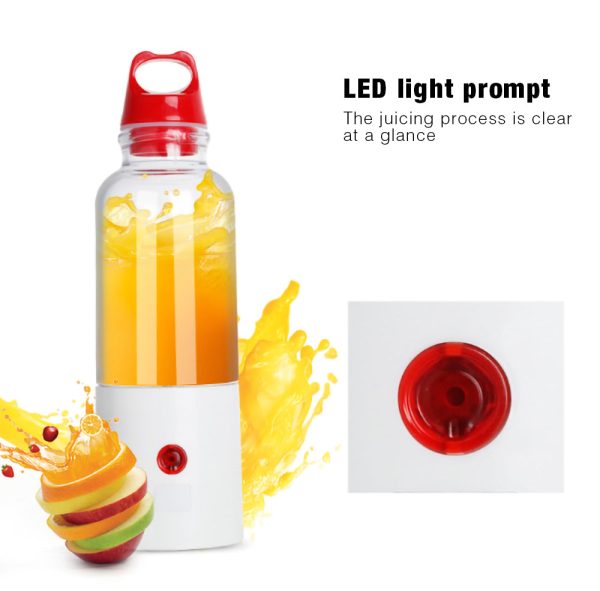 6-leaf Blade Electric Portable Juicer Fruit Vegetable Juice Mixer Power Bank - Image 5