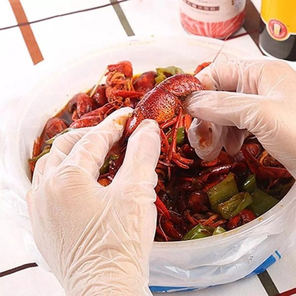 100PCS Disposable PVC Gloves Transparent Food-Grade Gloves - Image 3