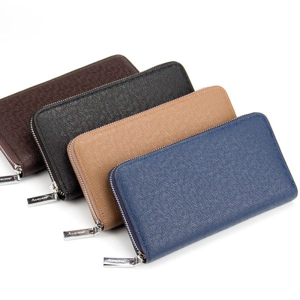 Baellerry New Men Lichee Pattern Metal Clip Embellishment Vertical Long Portable Clutch Wallet /w004 - Image 5