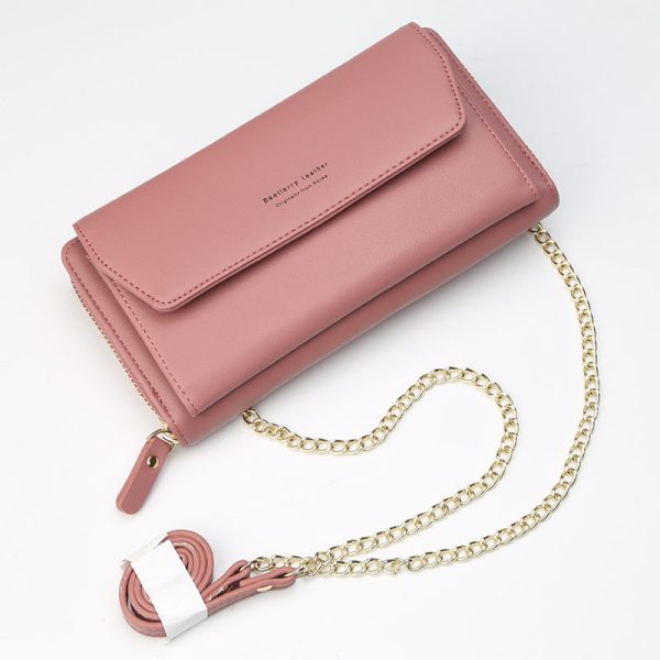Baellerry Women PU Leather Chain Crossbody Shoulder Phone Bag Long Wallet - Image 2