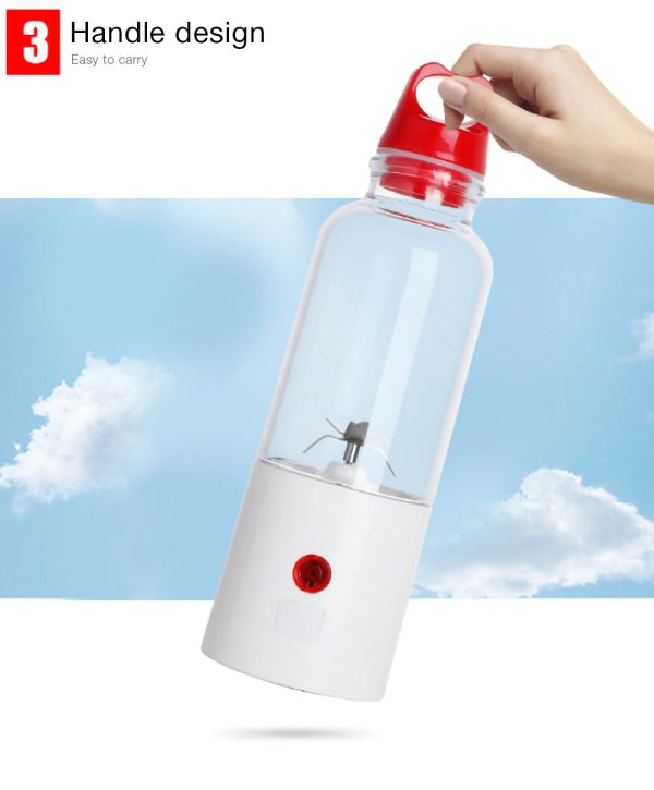 6-leaf Blade Electric Portable Juicer Fruit Vegetable Juice Mixer Power Bank - Image 7