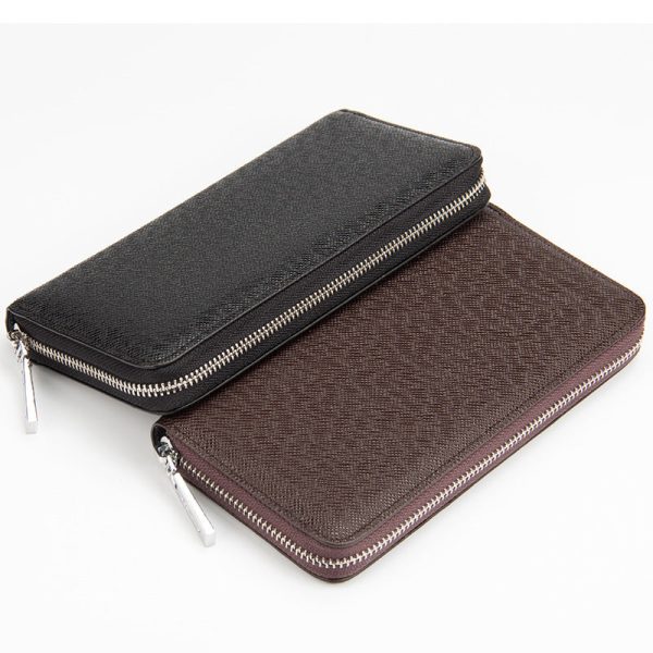 Baellerry New Men Lichee Pattern Metal Clip Embellishment Vertical Long Portable Clutch Wallet /w004 - Image 7