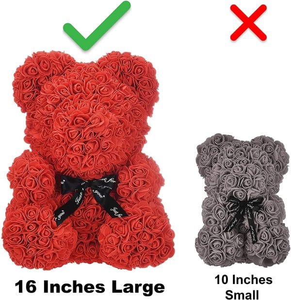 16" Valentine Day Gift Artificial Large Rose Bear Wedding Party Decoration - Image 2