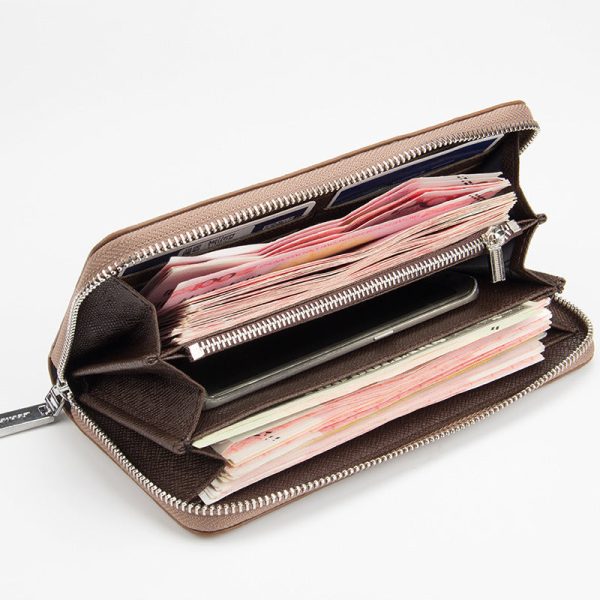 Baellerry New Men Lichee Pattern Metal Clip Embellishment Vertical Long Portable Clutch Wallet /w004 - Image 8