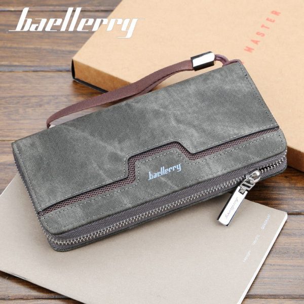 Baellerry New Patchwork Canvas Portable Clutch Wallet for Men - Image 7